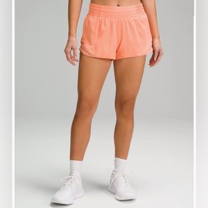 Bright Coral Lululemon Hotty Hot Short 4” size 6
